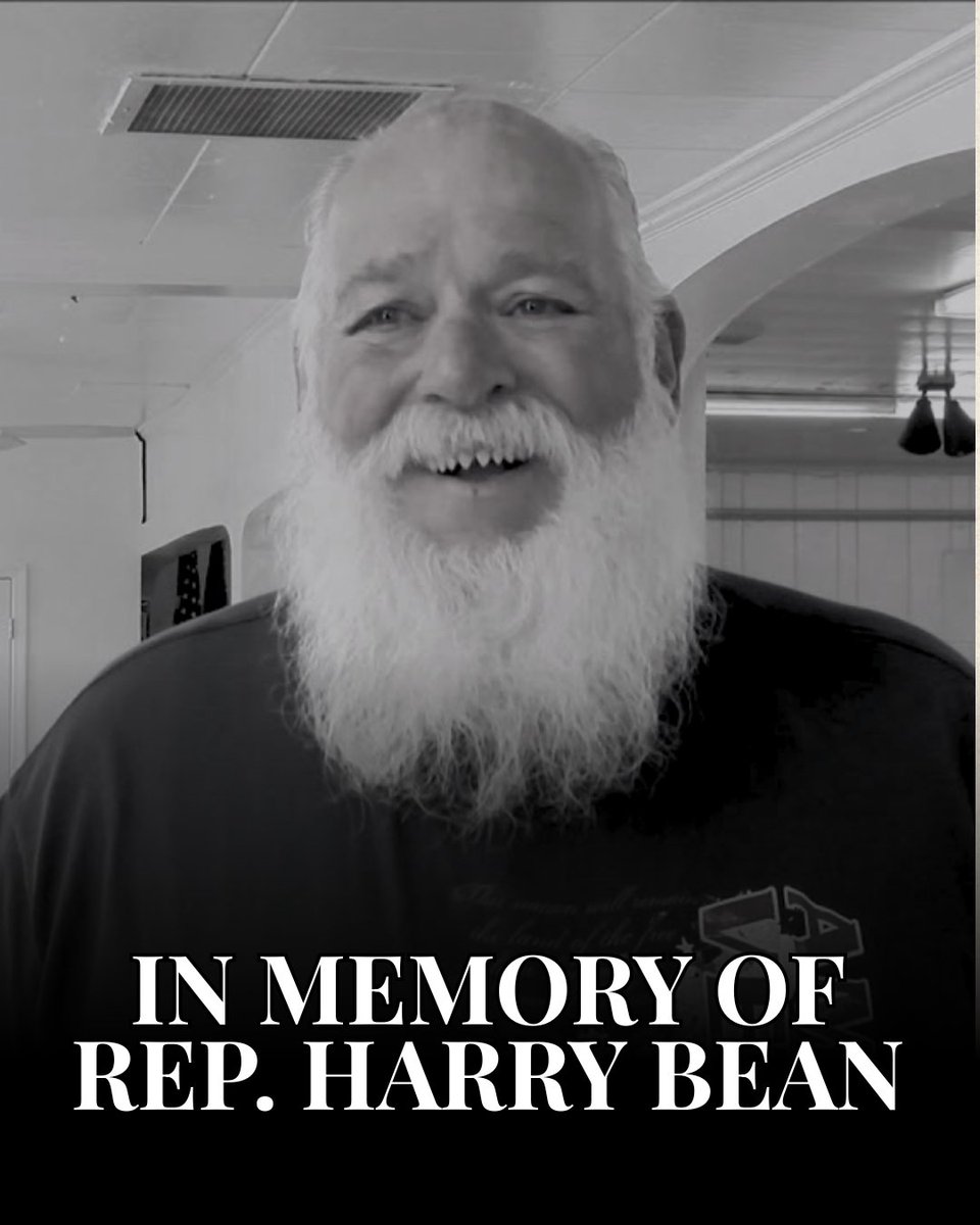 NHHouseGOP's tweet photo. Our caucus mourns the loss of our beloved member, Rep. Harry Bean. 

Rep. Bean faithfully served the people of NH. He was an advocate for veterans, balanced budgets, and a champion arm wrestler. 

We will miss him dearly and thank him and his family for his service to our state. https://t.co/BrQlz2LcCz