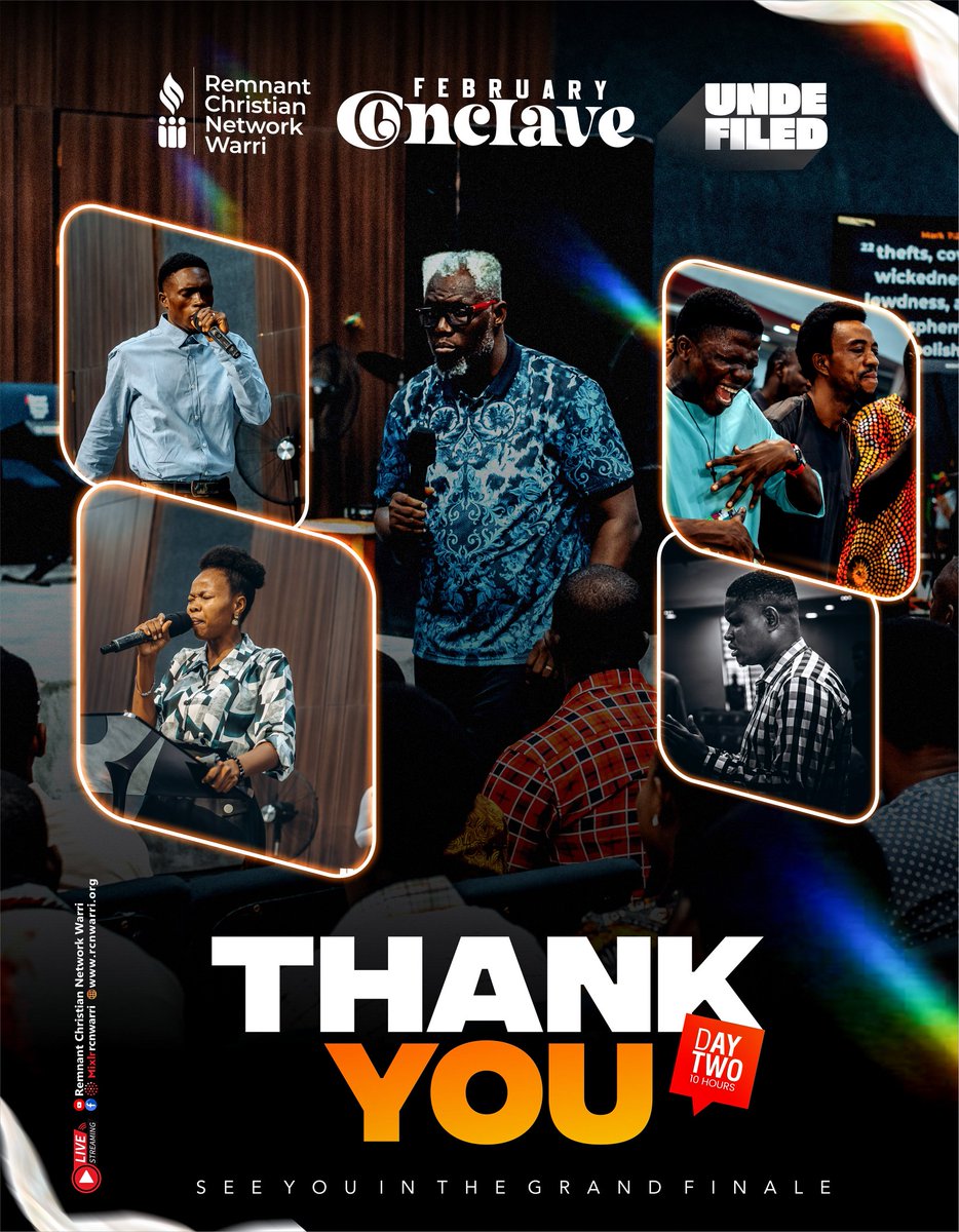 RcnWarri's tweet photo. Thank you for pressing in with us onsite and online for 10 solid hours at THE CONCLAVE — UNDEFILED; what has been released will continue to speak in your walk with God.
#FebruaryConclave
#Undefiled
#RcnWarri
#EvangKesienaEsiri https://t.co/1uu32LrmCI