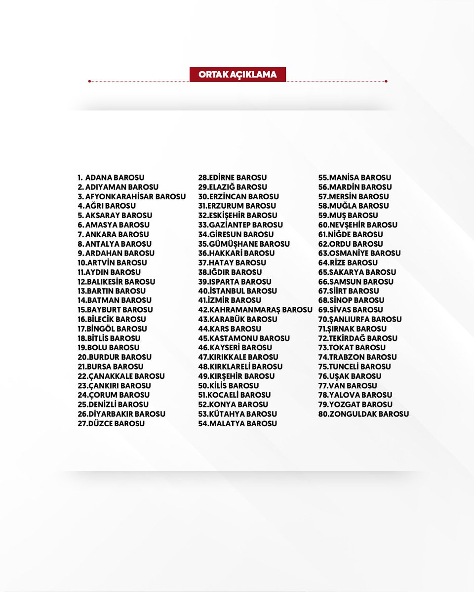 ORTAK AÇIKLAMA

SAVUNMA HAKKINA DOKUNULMAMALI

BASINA ve KAMUOYUNA

Adalet Bakanı katılmış olduğu bir televizyon programında; "Tutuklu kişilerin Avukatları müvekkilleriyle sürekli görüşme sağlayabiliyorlar. Örneğin bir Avukat sabah 8'de giriş yapıyor ve gece 24.00'da çıkış