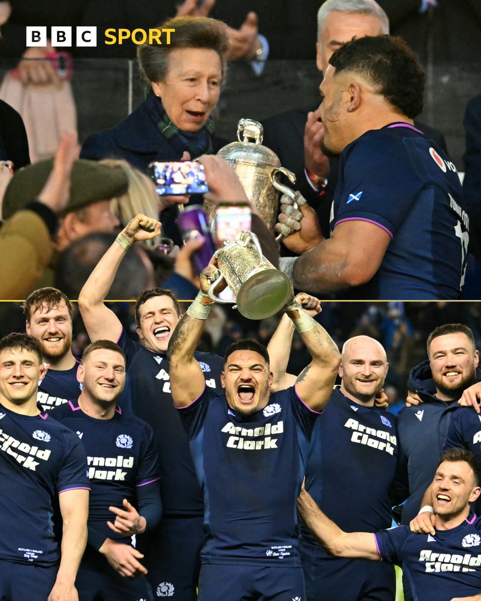 Your Calcutta Cup winners 🏴󠁧󠁢󠁳󠁣󠁴󠁿

Princess Anne presented Scotland with the trophy 🏆