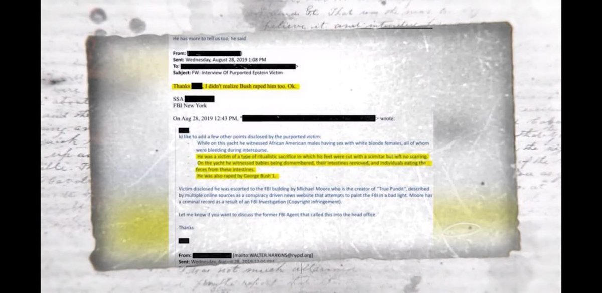 وثيقة لشخص يؤكد أنه شاهد طقوس شيطانية بشعة، كانوا في يخت على جزيرة إبيستين يقدمون الأطفال كأضحية وتم فصل أعضائهم وأكلوا الأمعاء.. 

ويسعون في الأرض فساداً
#Epstein