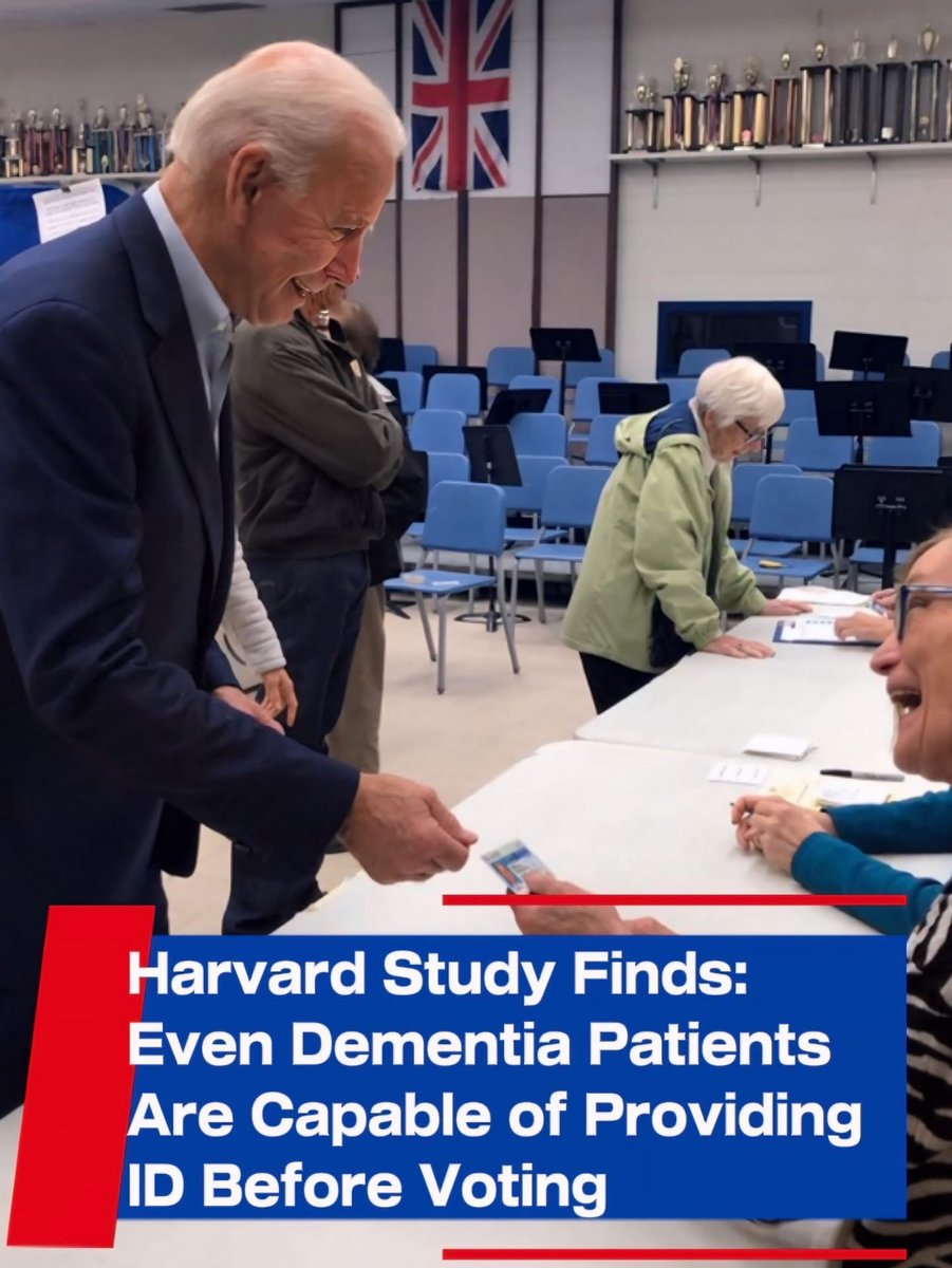 See folks! Even someone with dementia can provide an ID to vote. 🤷🏻‍♀️