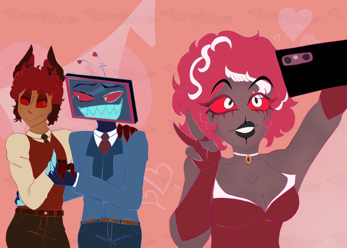 BummyBomb's tweet photo. Happy Valentine's Day!
#RadioStatic #VelvetteHazbinHotel  #HazbinHotelAlastor #HazbinHotelVox #HazbinHotelFanart #HazbinHotel https://t.co/CeaXwimYdY