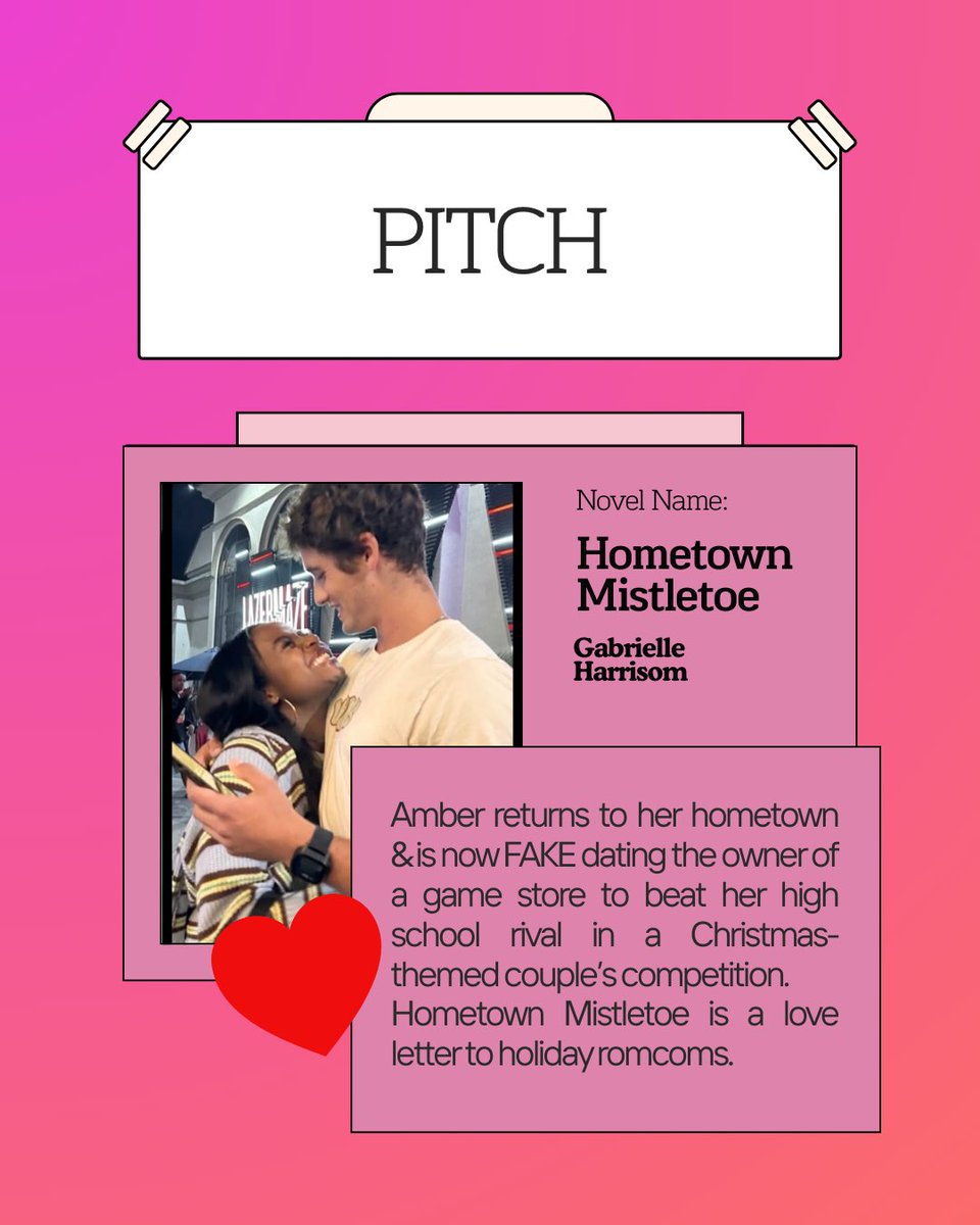 Gabish724's tweet photo. An agent’s guide to Hometown Mistletoe:

Amber moves home &amp; ends up fake dating Tyler, the game store owner, for a Christmas-themed couple’s competition.

👩🏾‍❤️‍💋‍👨🏻 Friends to lovers
💗 Fake dating 
👩🏾 Plus-sized Black FMC
👨🏻‍🏫 Nerdy MMC 

#Cupit  #A #RC #CR https://t.co/owMmlfAyXZ