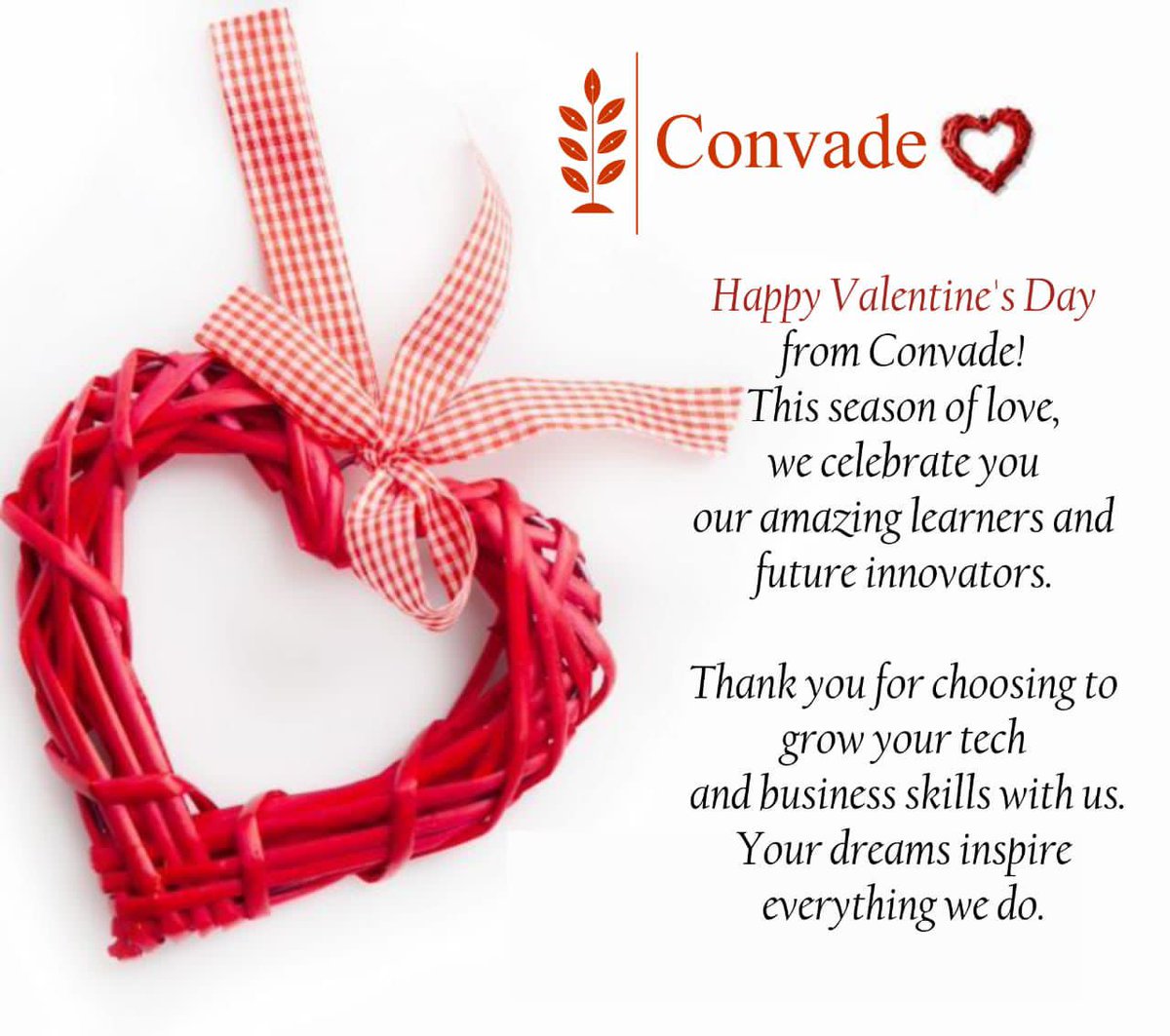 convade's tweet photo. #HappyValentinesDay
#ValentinesDay
#SeasonOfLove
#Convadе
#OnlineLearning
#EdTech
#TechSkills
#BusinessSkills
#FutureInnovators
#LearnWithConvadе
#DigitalSkills
#GrowWithUs
#EducationMatters
#TechEducation
#LoveToLearn ❤️ https://t.co/2hBrRtKCzA
