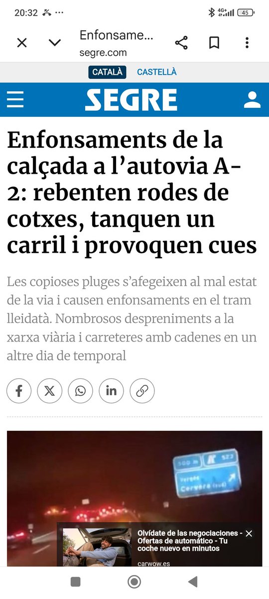 AtarsJosep's tweet photo. Denuncia
Només falta qué s'ensorri el port
Enfonsaments de la calçada a l’autovia A-2: rebenten rodes de cotxes, tanquen un carril i provoquen cues https://t.co/bNGigto7jH https://t.co/ZxFYEWp7GL
