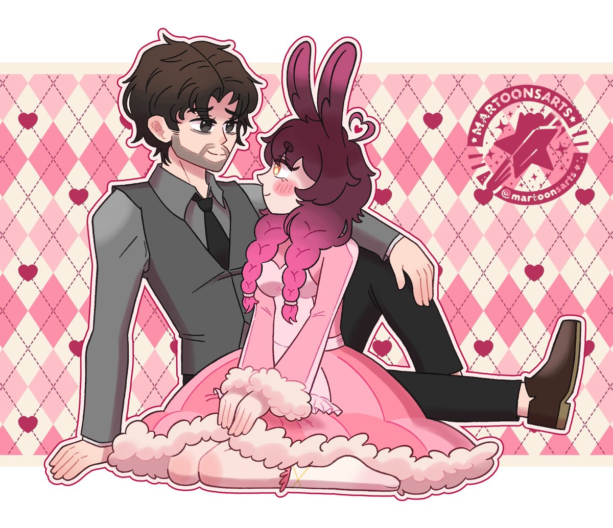 [C] Noir &amp; Usachi

Finished this commission for @x_charakobk awhile ago and decided to post it on Valentine's Day 💘 

#valentinesday #commission #oc #digitalart #fanart