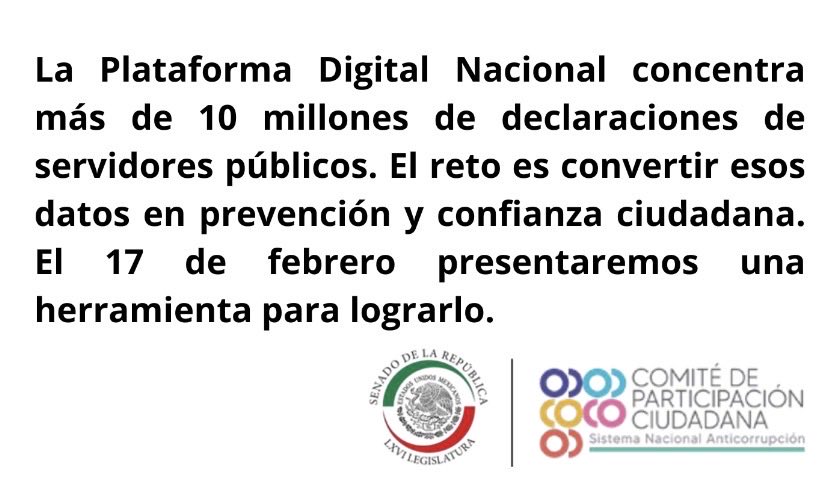 Patitalavera's tweet photo. “Ciudadanía con datos para un México más íntegro”
@DanielBarredaP @senadomexicano @TFJAMexico @CPCBCS @ElizSor @CPC_Edomex 
#CiudadaníaConDatos #IntegridadPública #SNA #EmpoderarAlCiudadano #InteligenciaAnticorrupción https://t.co/H6wdtsl5r5