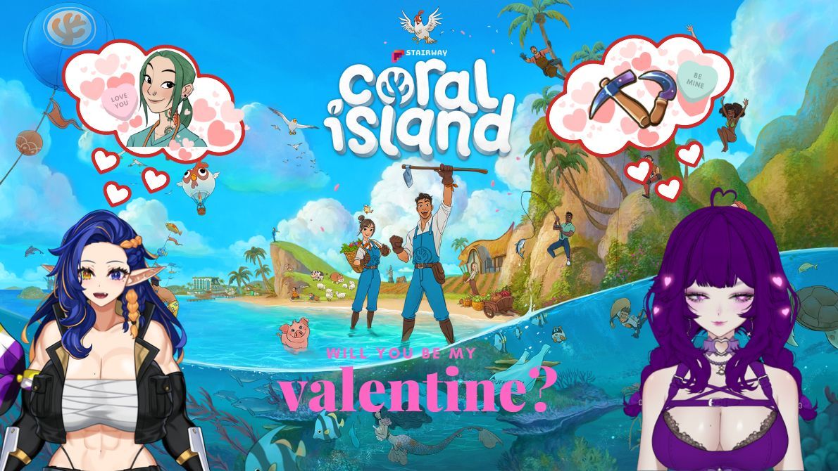 Love is in the air today at 2pm with <a href="/ObligeBracen/">Oblige Bracen🪓🛡️Guild Leader Vtuber</a> for a #CoralIsland #cozystream  Will you accept our Valentine's invitation?
