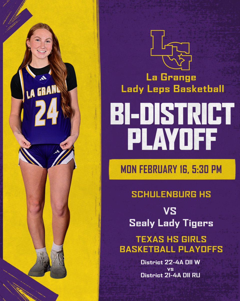 LGISDAthletics's tweet photo. Playoff Round 1 is set! Mark your calendars for Monday Feb 16!!! LETS GOOOOO!!!!!!! #alignedandconnected #OnthePROWL #TXHSGBB https://t.co/Ul7BPvAlZs