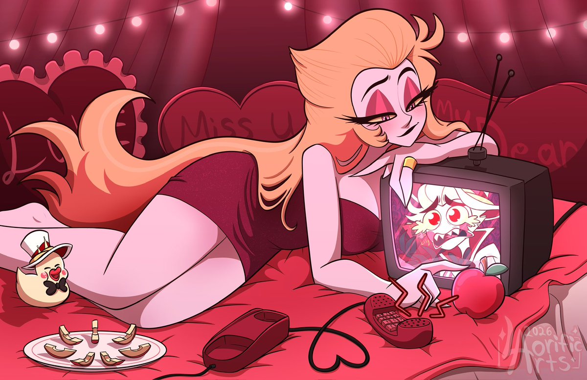 💞Happy Valentines Day!!💞

Don’t worry Lucifer, I think shes thinking about you today!
#HazbinHotel #Lucilith #illustration #Digitalart #HazbinHotelFanart