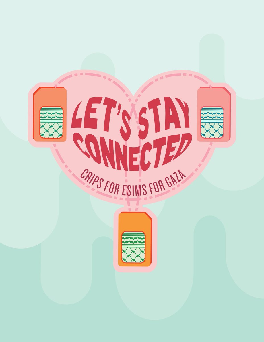 pipagaopoetry's tweet image. Happy Valentine’s day from Crips for eSims for Gaza.

Internet means connection, survival, safety, and love.

Send us roses in the form of mutual aid @ bit.ly/eSimsRUs.

We miss you, Alice!!

Graphic: Sunny Chiu