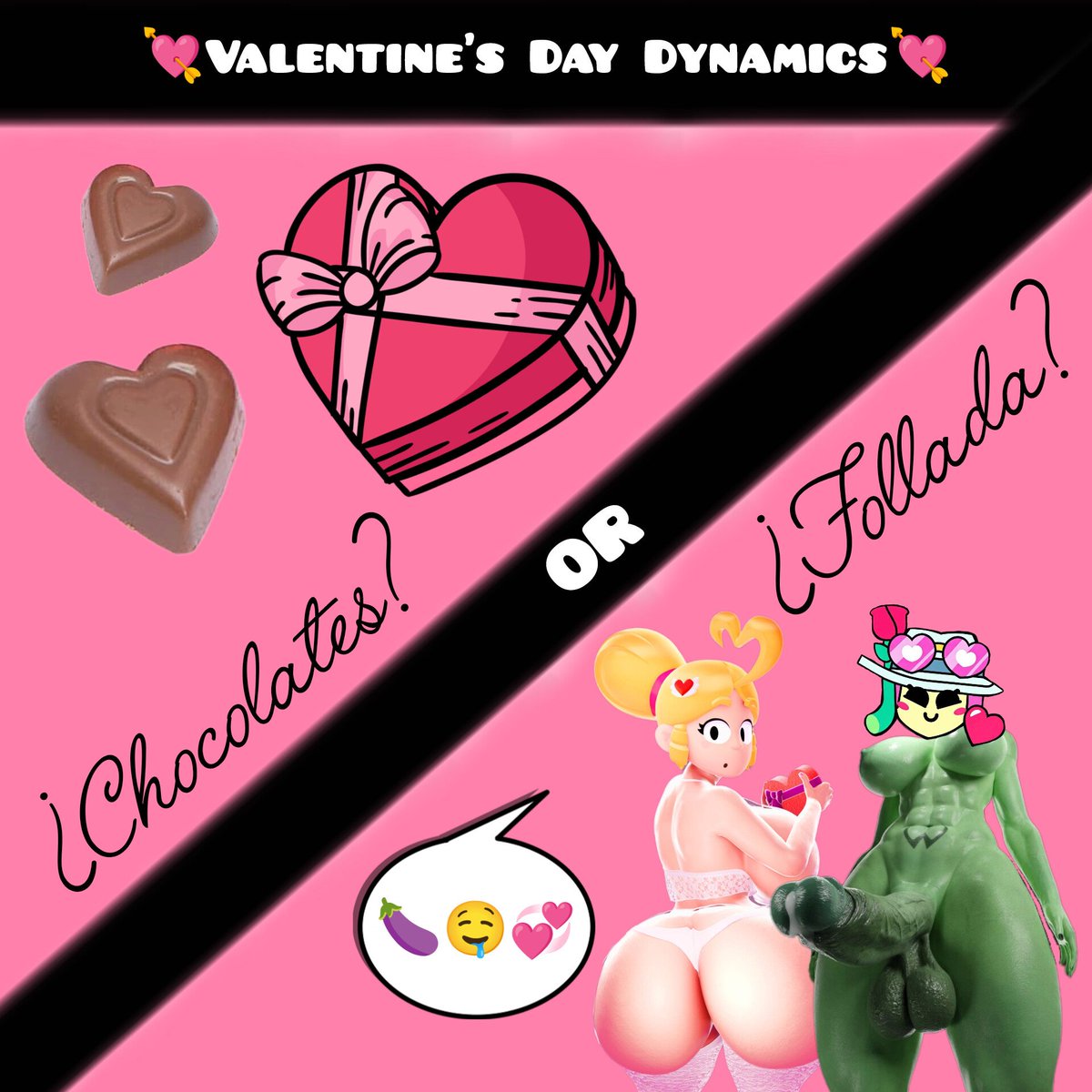 💝𝙃𝙖𝙥𝙥𝙮 𝙑𝙖𝙡𝙚𝙣𝙩𝙞𝙣𝙚'𝙨 𝘿𝙖𝙮💝

♡︎ = 𝗖𝗵𝗼𝗰𝗼𝗹𝗮𝘁𝗲𝘀🍫
♡︎ + ↻ = 𝗙𝗼𝗹𝗹𝗮𝗱𝗮 🍆🍑💞

✰𝘿𝙮𝙣𝙖𝙢𝙞𝙘𝙨✰