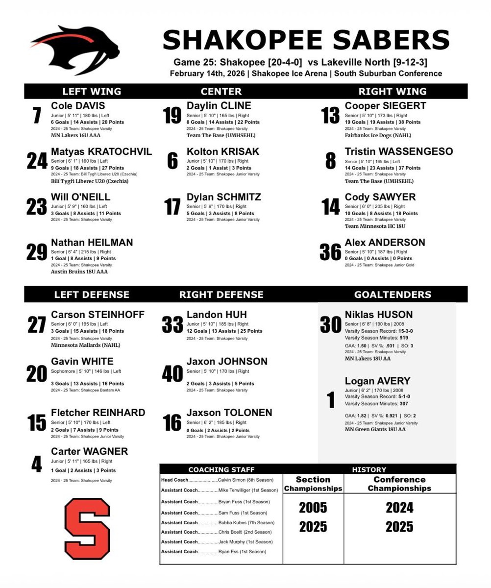 Saber Boys Hockey tweet media