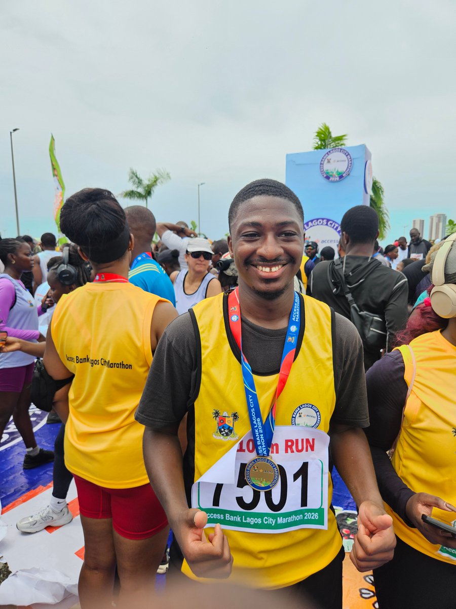 0xjinius's tweet photo. My first ever attempt at a 10k #ABLCM2026 and I did it in under 1 hour!!

#AccessBankLagosCityMarathon https://t.co/NyzhLCbWfU