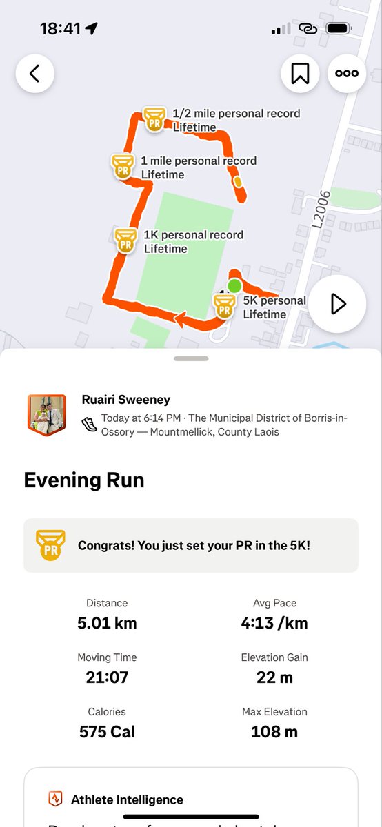Fastest 5k I’ve ever done, serious progression in the runs 🥶