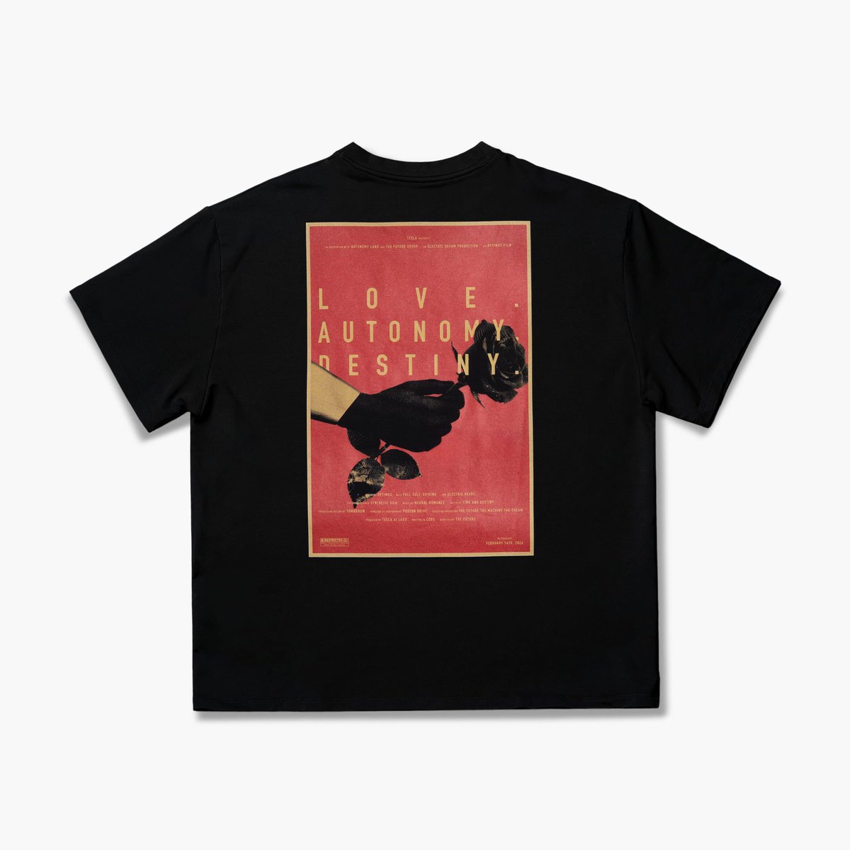 Love. 
Autonomy. 
Destiny.

🌹 

New shirt now on Tesla Shop

shop.tesla.com/product/love-a…