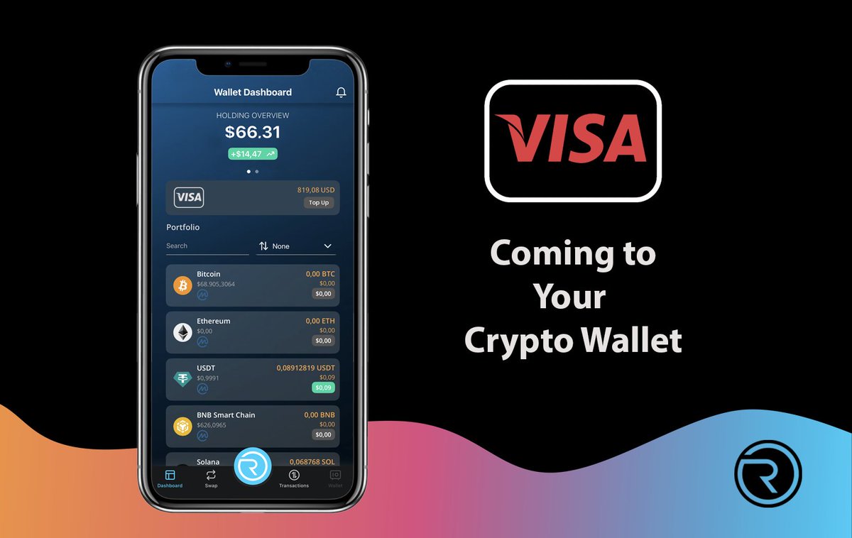Next week, all users will get access to our Crypto Wallet, but that's just the beginning. With the next app update 👉 VISA 💳 card for your Apple/Google Pay is coming. 

Swap any <a href="/Cardano/">Cardano Community</a> token or the most popular cryptocurrency to top up in $USDC &amp; Spend Crypto.