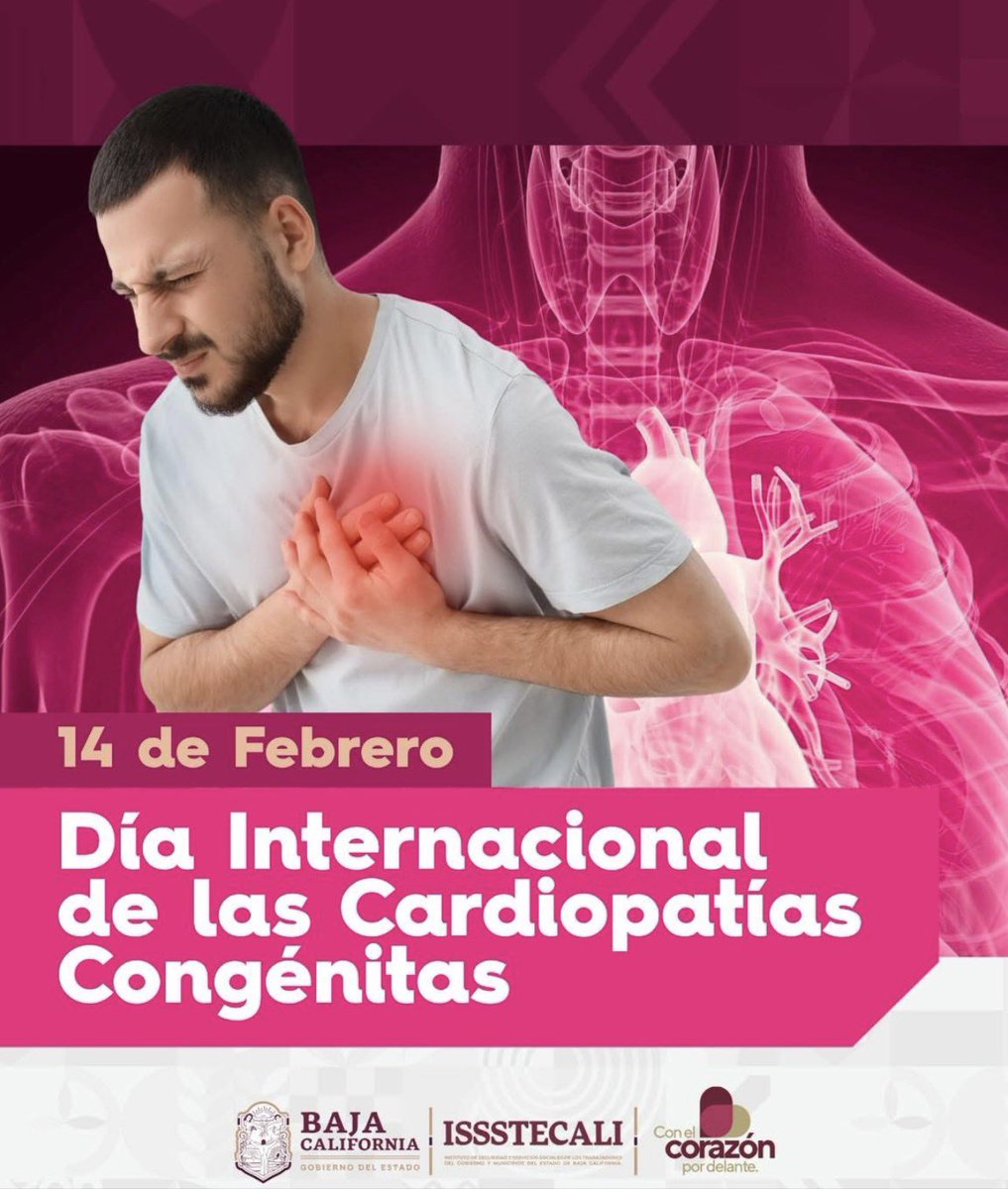 Hoy es el Día Internacional de las Cardiopatías Congénitas,  condiciones del corazón que se presentan al nacer. Detección temprana y apoyo son clave. ¡Hagamos la diferencia! 

#DíaDeLasCardiopatíasCongénitas