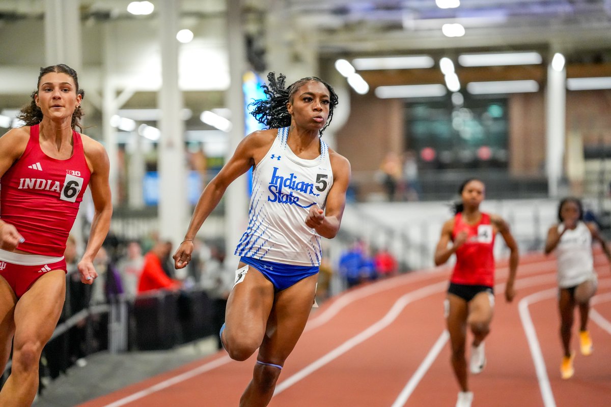 IndStXCTF's tweet photo. 🔥🔥🔥

@nenebowman clocks a career-best and MVC-leading 23.77 in the 200 at Arkansas, moving up to second in program history in the event

#MarchOn | #StayRooted https://t.co/fLZreprOv7
