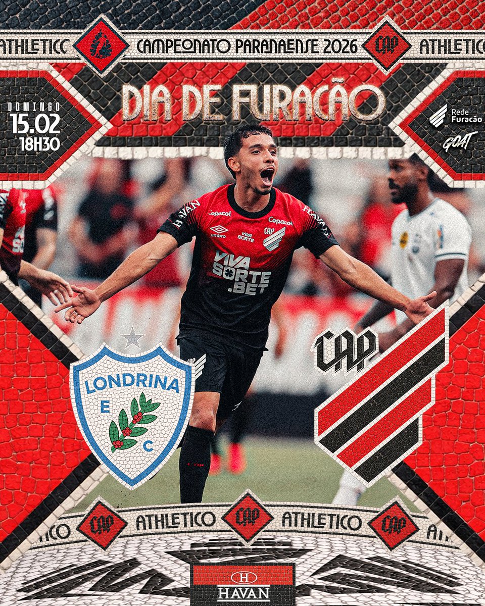 É dia de semifinal! 
PRA CIMA, ATHLETICO 🌪️🔴⚫️