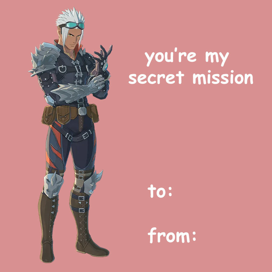 monsterhunter's tweet photo. One last batch of Valentines from #MHStories3! https://t.co/18Hu2Sit0l