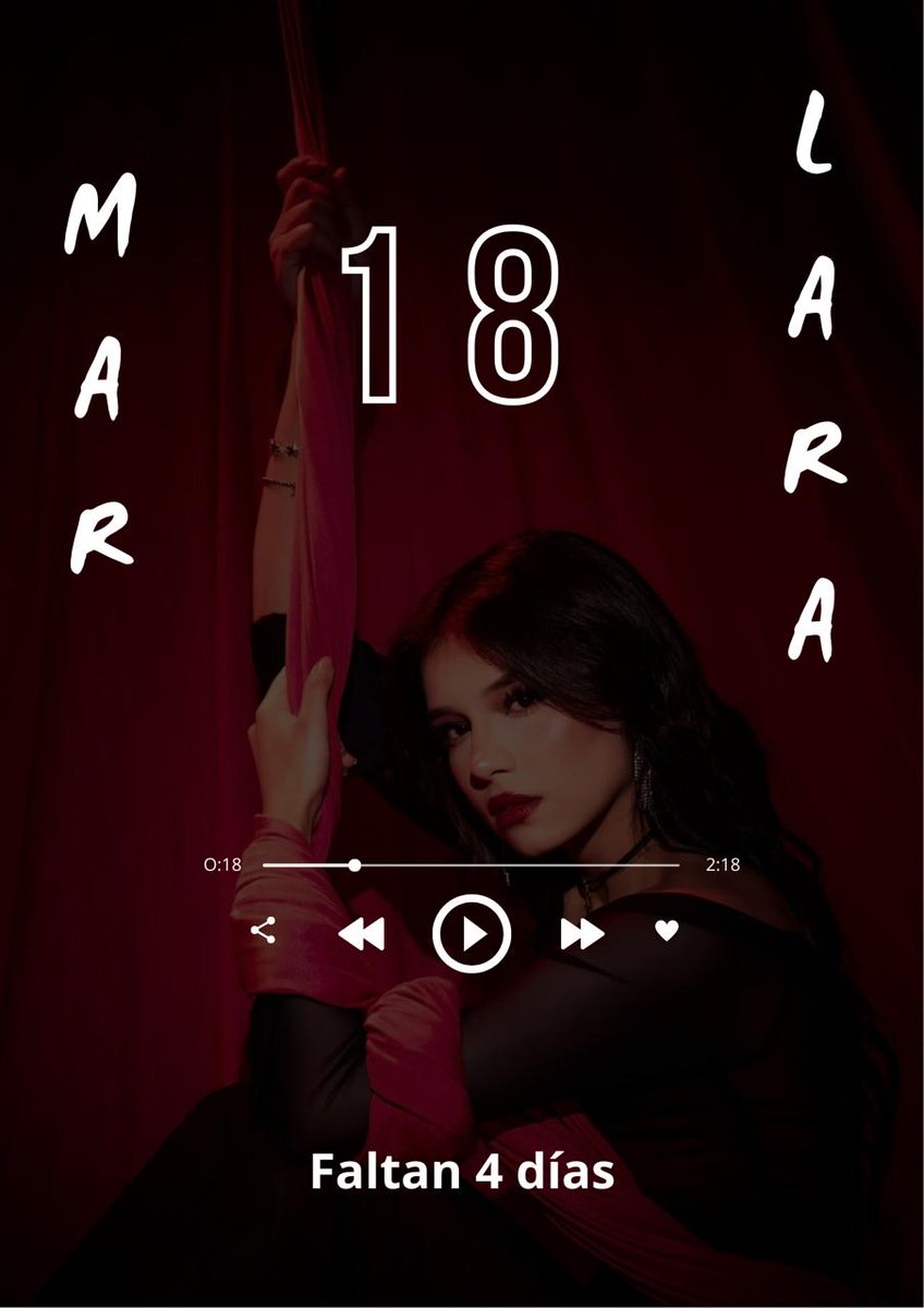 “Ahora sí, la espera se acortó. Faltan solo 4 días para que llegue 18, la canción que marca el inicio de la nueva era romántica de Mar Lara. Una carta hecha canción, dedicada al amor real y verdadero, aún más especial porque nace 100% del corazón y la pluma de nuestra reina.