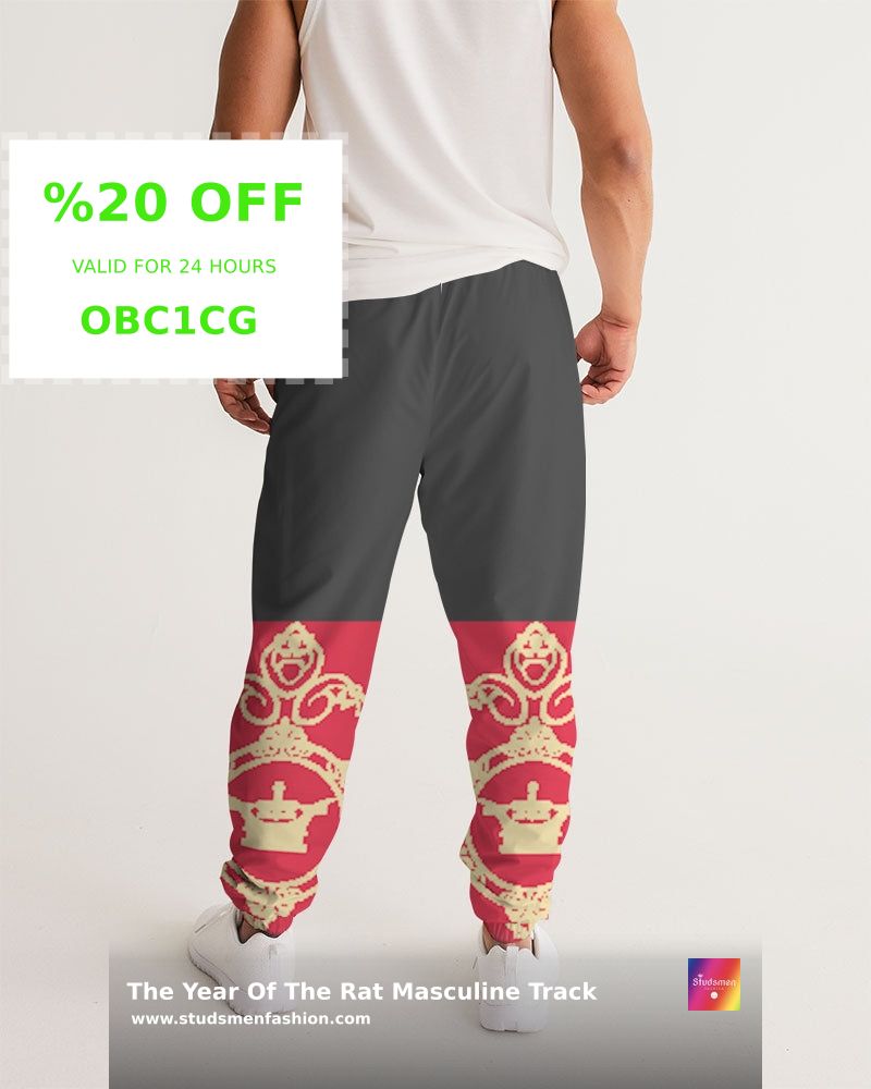 Elevate your style with "The Year Of The Rat" Masculine Track Pants! 🐀💧 Lightweight, water-resistant &amp; street-ready. Perfect for staying comfy &amp; dry. Get yours now at an unbeatable $69.99. #TrackPants #StreetStyle studsmenfashion.com