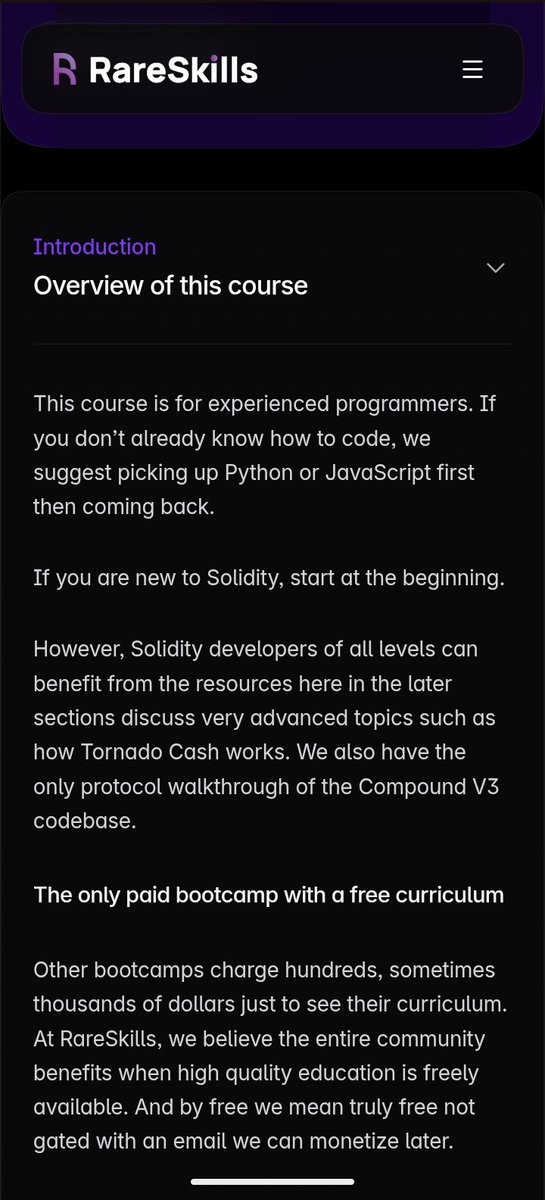 aidmannh's tweet photo. Almost every overview of solidity courses from every online course will give you this advice as a startup. Learn #JavaScript or #python before diving deep. Just like @dev_hussaini once said. Will start JavaScript courses from @RareSkills_io and @AlchemyLearn before going further. https://t.co/xxPapGfsas