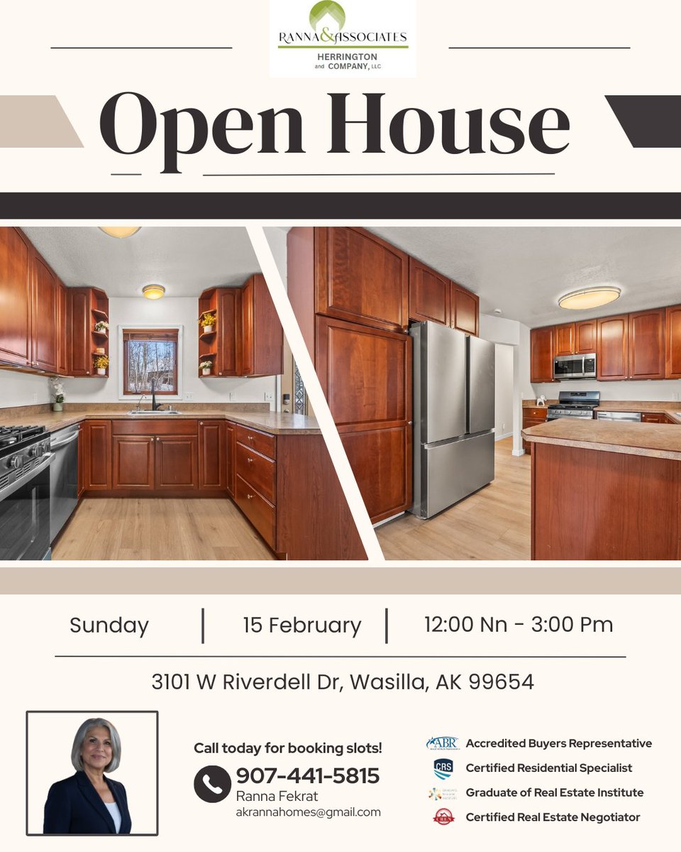 ✨ Open House This Sunday!
📍 3101 W Riverdell Dr, Wasilla

🕛 12–3 PM | 💲 $398,000

Step inside, fall in love, and discover what makes this home special. See you Sunday! 🏠💛