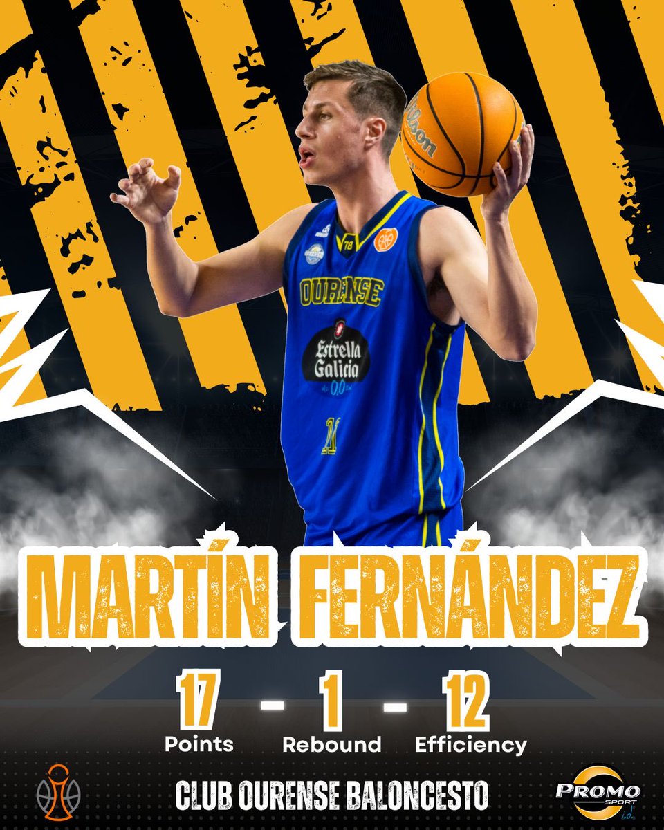 promo_sport_int's tweet photo. Spain - 1ª FEB 🇪🇸 Martín Fernández had 17 (3/3 three-point shots) points and 1 rebound (12 efficiency) for Club Ourense Baloncesto #PSFam https://t.co/bPUHsrKAF5