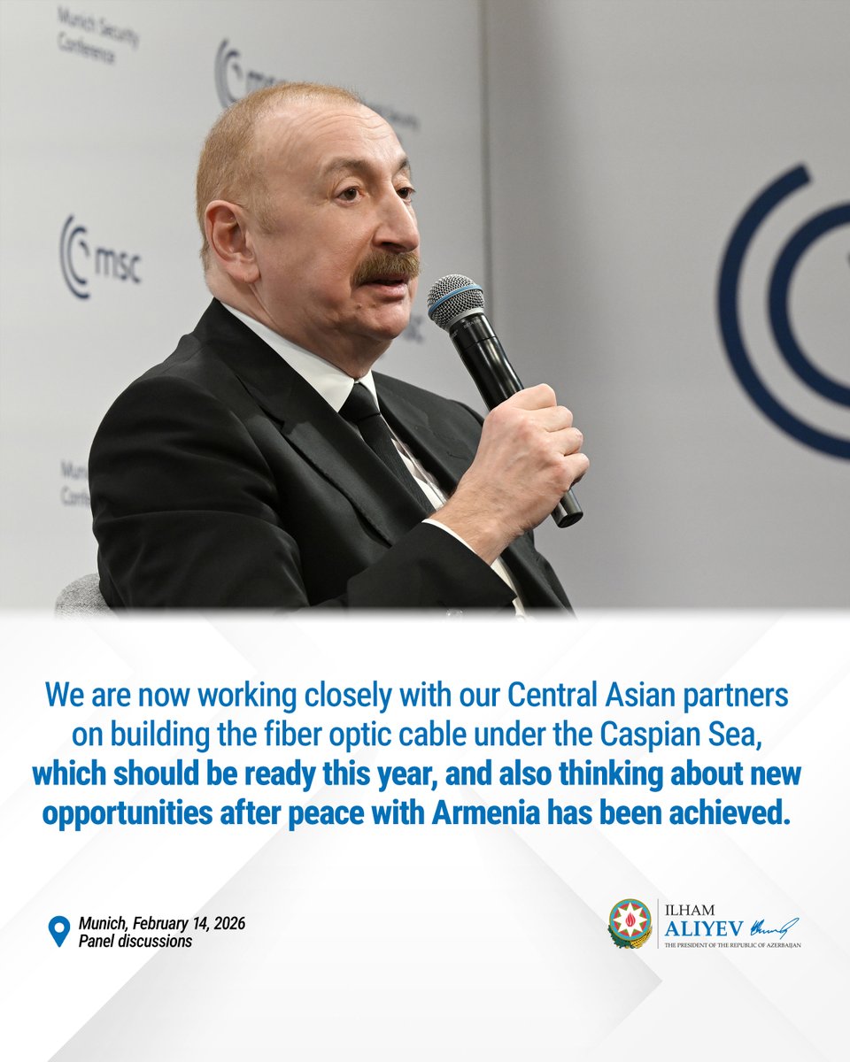 We are now working closely with our Central Asian partners on building the fiber optic cable under the Caspian Sea.