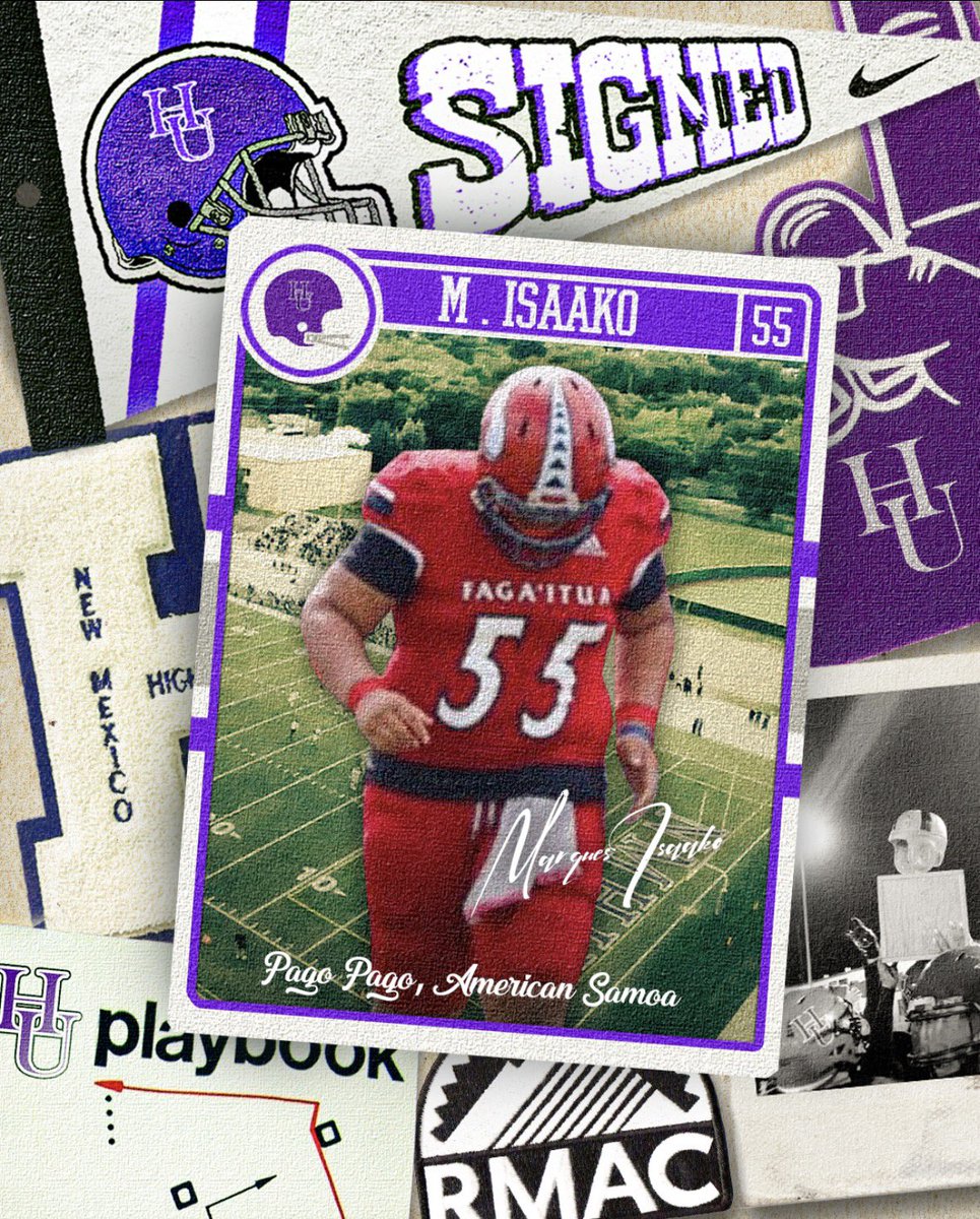 NMHUFootball's tweet photo. ✍️Welcome to Las Vegas!

🤠 | Marques Isaako
🏈 | Offensive Line
🟣 | Faga’itua High School
⚪️ | Pago Pago, American Samoa 
🐦 | @MarquesIsaako 

#TheNewHighlands | #LA2VE6AS https://t.co/KtuZjq7pxD