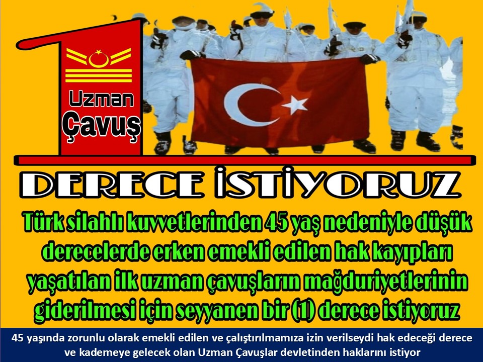 <a href="/TamerAc212211/">Tamer Aşcı</a> <a href="/ibrahim_0634/">İbrahim Akduman (1)</a> <a href="/slamGKSAL127401/">GÖKSAL</a> <a href="/Albayrak718007/">Albayrak</a> <a href="/akcaa158/">Ali -A-K-C-A-</a> <a href="/MuratNR3/">Murat ÖNÜR</a> <a href="/RTErdogan/">Recep Tayyip Erdoğan</a> <a href="/MHP_Bilgi/">MHP</a> <a href="/MhpTbmmGrubu/">MHP TBMM Grubu #MHP</a> <a href="/dbdevletbahceli/">Devlet Bahçeli</a> <a href="/yasaryldrmMHP/">Yaşar Yıldırım</a> <a href="/buyukataman/">İsmet Büyükataman</a> <a href="/erkanakcay45/">Erkan Akçay</a> <a href="/E_SemihYalcin/">E. Semih Yalçın</a> <a href="/sadirdurmaz/">Sadir Durmaz 🇹🇷</a> <a href="/UlviYonter/">Dr.İzzet Ulvi YÖNTER</a> <a href="/ismailozdemirrr/">İsmail ÖZDEMİR 🇹🇷</a> <a href="/muharremvarli01/">Muharrem VARLI</a> <a href="/AyseSibelErsoy/">Ayşe Sibel Ersoy🇹🇷</a> <a href="/MehmetTaytakMHP/">Mehmet Taytak</a> <a href="/MevltKarakaya25/">Mevlüt Karakaya</a> <a href="/TEMUD_2024/">Türkiye Emekli Uzman Erbaşlar Derneği (TEMUD)</a> <a href="/alitilkici38/">Ali Tilkici 🇹🇷</a> <a href="/55erhanusta/">Dr. Erhan Usta</a> <a href="/ahmetyarici31/">Ahmet YARICI</a> <a href="/alimahir/">Ali Mahir Başarır</a> <a href="/av_gundogan/">Av. Ali Erdem GÜNDOĞAN</a> <a href="/bbpgenelmerkez/">BÜYÜK BİRLİK PARTİSİ</a> <a href="/burhanduran/">Burhanettin Duran</a> <a href="/cemacikgozz/">Cem Açıkgöz</a> <a href="/cemkucuk55/">Cem Küçük</a> <a href="/tcsavunma/">T.C. Millî Savunma Bakanlığı</a> <a href="/tcbestepe/">T.C. Cumhurbaşkanlığı</a> <a href="/TC_icisleri/">T.C. İçişleri Bakanlığı</a> <a href="/_cevdetyilmaz/">Cevdet Yılmaz</a> <a href="/TBMMGenelKurulu/">TBMM Genel Kurulu</a> <a href="/Akparti/">AK Parti</a> <a href="/nacibostanci/">M. Naci Bostancı</a> <a href="/akbasogluemin/">Av. M.Emin AKBAŞOĞLU 🇹🇷</a> <a href="/AliYerlikaya/">Ali Yerlikaya</a> <a href="/mustafaelitas/">Mustafa Elitaş</a> <a href="/memetsimsek/">Mehmet Simsek</a> 2016 yılında 6656 sayılı kanunla lise dengi okul mezunu astsubaylara 3600 EK gösterge verebilmek için 1'derece iyileştirmesi yapıldı
Üzerine 2022 yılında 1 kademe verdiniz
45 yaş nedeniyle hak kayıpları yaşatarak zorla emekli edilen #UzmanÇavuş'lara #BirDerece'yi çokmu  gördünüz?