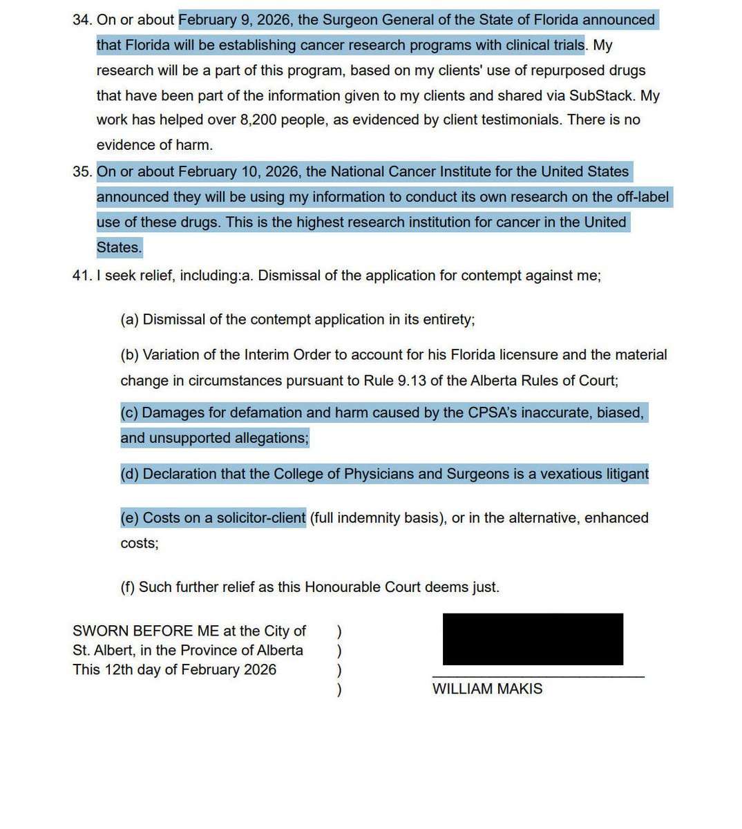 BREAKING NEWS: We are battling Alberta Premier Danielle Smith's cruel WAR on CANCER PATIENTS in Court on February 18!! Come watch! 💪😃 

Alberta Premier Danielle Smith's team committed FRAUD in Court in Aug.2025, when she tried to criminalize Ivermectin and "Right to Try" for