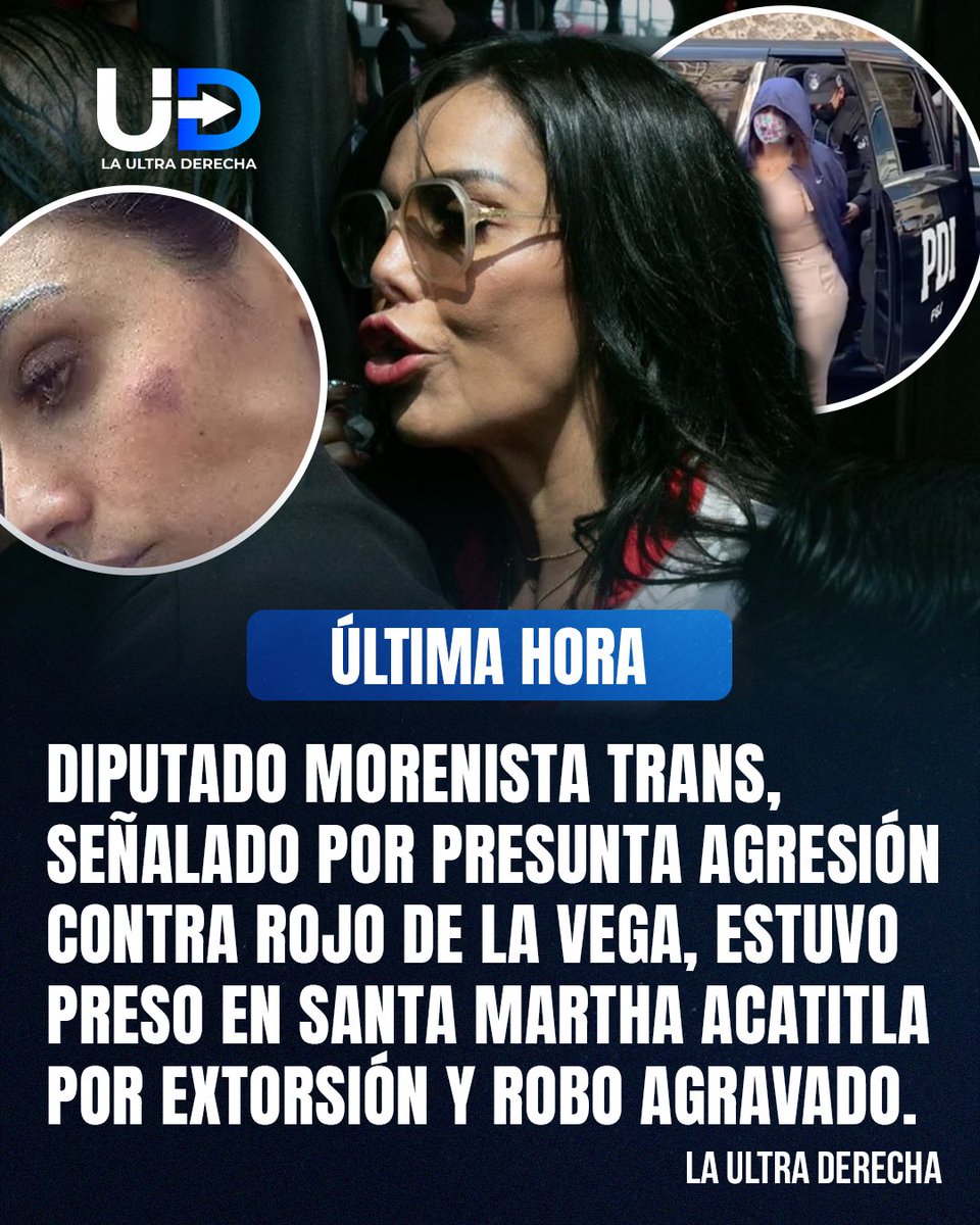 LUltraDerecha's tweet image. 🚨|🏳️‍⚧️¡URGENTE! El diputado morenista @DianaSanchezBar, quien se identifica como mujer y presuntamente mandó a agredir al equipo de trabajo de la alcaldesa de la Cuauhtémoc, Alessandra Rojo de la Vega, resultó tener antecedentes penales: estuvo preso en el penal de Santa Marta
