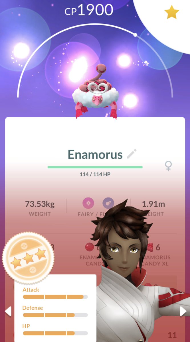 FairlyOddRadish's tweet image. HURRAY! My #PokemonGO app got fixed and I was able to get #Enamorous 🥳
I even got a couple of #ExcellentThrows 😸
#TherianEnamorous