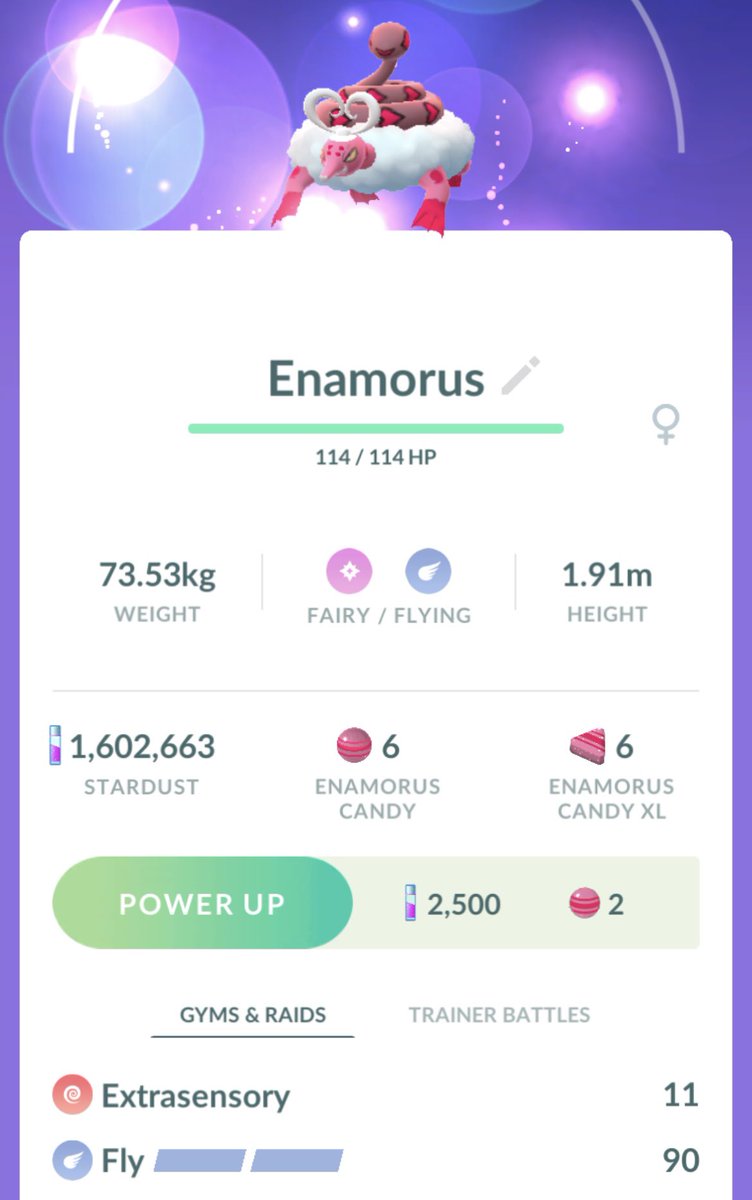 FairlyOddRadish's tweet image. HURRAY! My #PokemonGO app got fixed and I was able to get #Enamorous 🥳
I even got a couple of #ExcellentThrows 😸
#TherianEnamorous