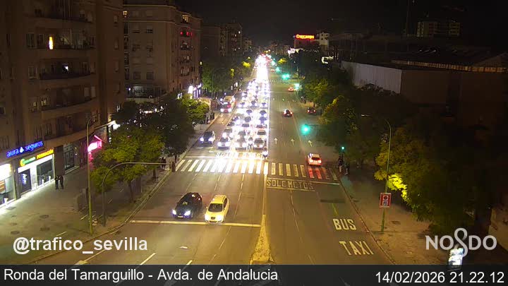 🚦21:20 #Tráfico intenso:
▪Cruz del Campo ➡ Luis Montoto
▪J. Pablo II salida ➡ A. de Orleans
▪Kansas City ➡ salida (hasta C.Carmona)
▪Kansas City ➡ salida (hasta Ronda Tamarguillo)
▪L. de Morales ➡ Luis Montoto
▪L. de Morales ➡ S. Fco. Javier
▪L.Montoto ➡ salida