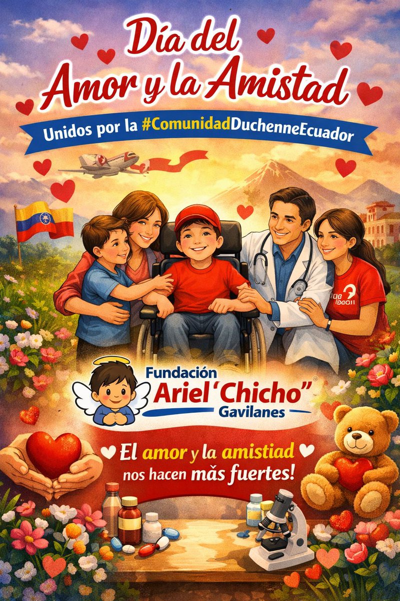 Hoy, en el Día del Amor y la Amistad, queremos enviar un mensaje lleno de esperanza, fuerza y unión a cada paciente, seguidor, aliado y a toda la #ComunidadDuchenneEcuador de la #FundacionArielChichoGavilanes.

El amor no es solo una palabra, es acción. Es la mamá que no se