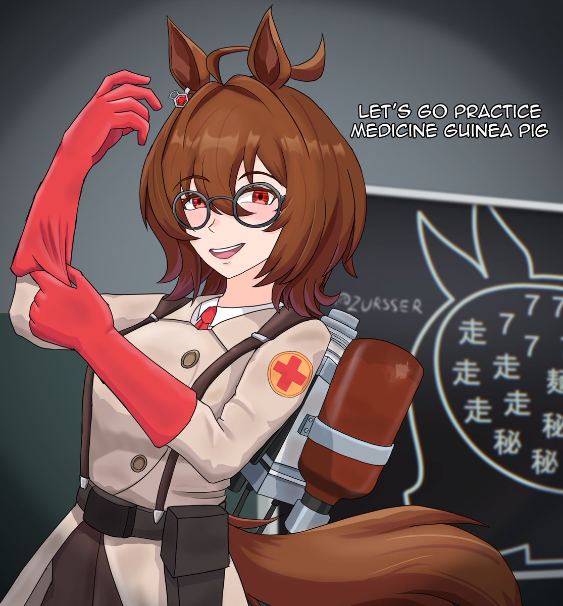 I recently had a dream of Anges Tachyon but as Medic from tf2  #umamusume