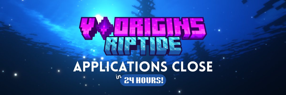 \\\ 🌊24 HOURS LEFT! 🏴‍☠️ \\\

Apps will close in less than 24 HOURS!

📅: Feburary 15th 12 PM CST!

🫧 APPLY NOW or forfeit your ability to sail the high seas!

The Administrator is looking forward to your application.

#Vtuber #vtubersmp #ENVtuber #ENVtubers #VOriginsS3
