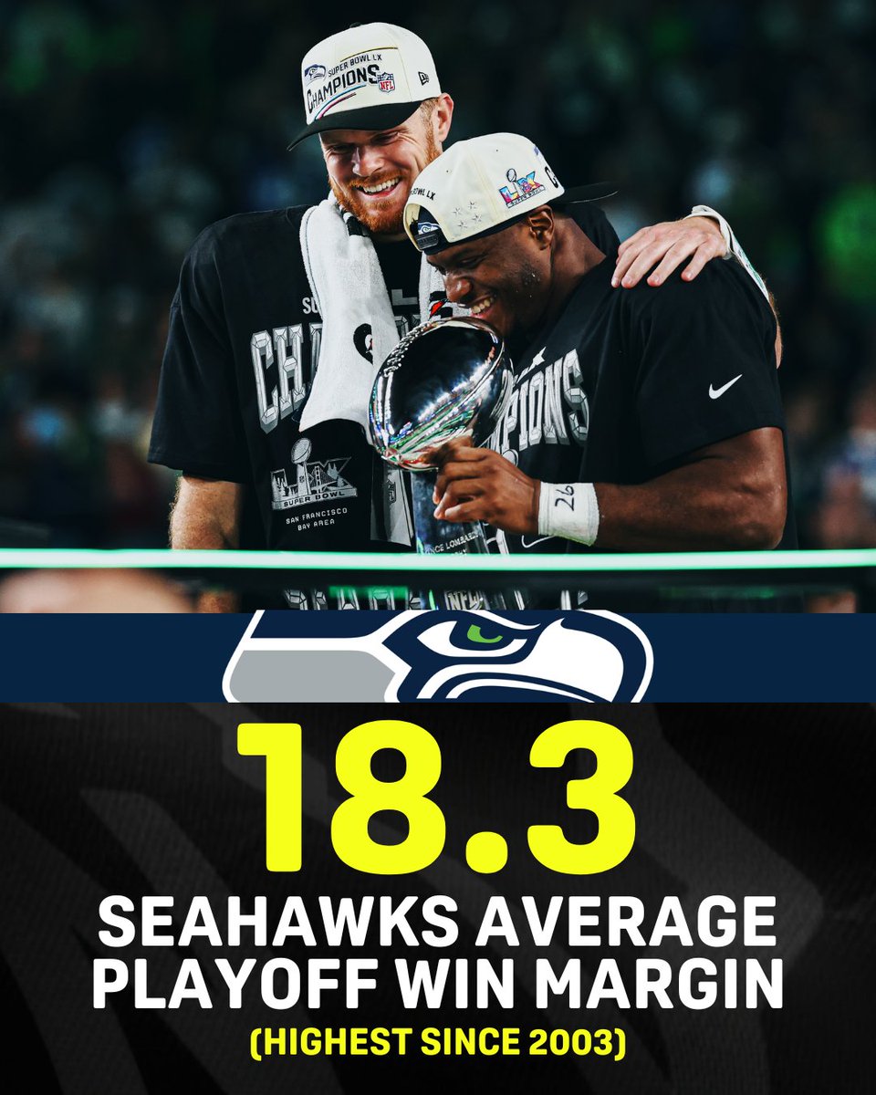 NFLonDAZN's tweet photo. The Seahawks were DOMINANT this postseason 🙌

#NFLonDAZN #Seahawks https://t.co/ZHzruaYH06