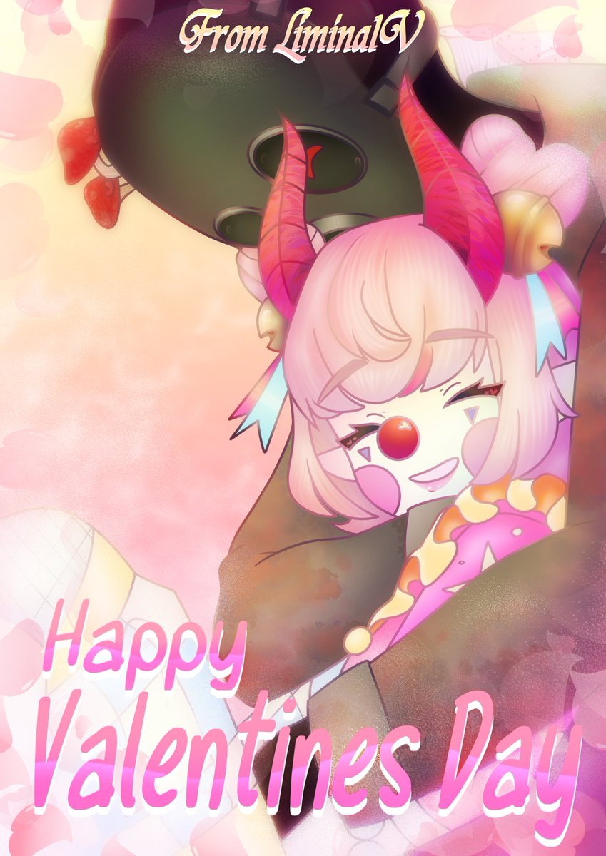 Happy Valentine's Day from Liminal!
Our very own <a href="/Trim_Baton/">🍄Trim The Masked | ENVtuber | LiminalVT</a>  &amp; <a href="/Juno_Bells/">🩷Juno Bells 🃏😈| EN Vtuber| 🇵🇷 |</a>  will be celebrating, and we hope you will too!

Thank you very much to <a href="/EnifyArlith/">Enify Arlith 🌗🔮 DEBUT APR 4 2026 【 V-Enchant 】</a> &amp; <a href="/CambionKami/">🩸 🍇 Cambion Kami 🍇🩸</a> for working on the art as well!