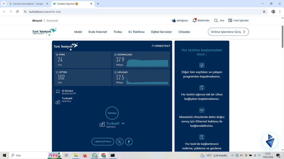 Port testi "sorunsuz" diyor ama gerçek IT verileri ekte! 🚨 <a href="/DSmartDestek/">D-Smart Destek</a> 

<a href="/DSmartDunyasi/">D-Smart</a> fiber hattımda: ❌ %18 Packet Loss (Veri Kaybı) ❌ 102 MS JITTER (Dalgalanma) ❌ Tracert 5. durakta 454 ms gecikme!