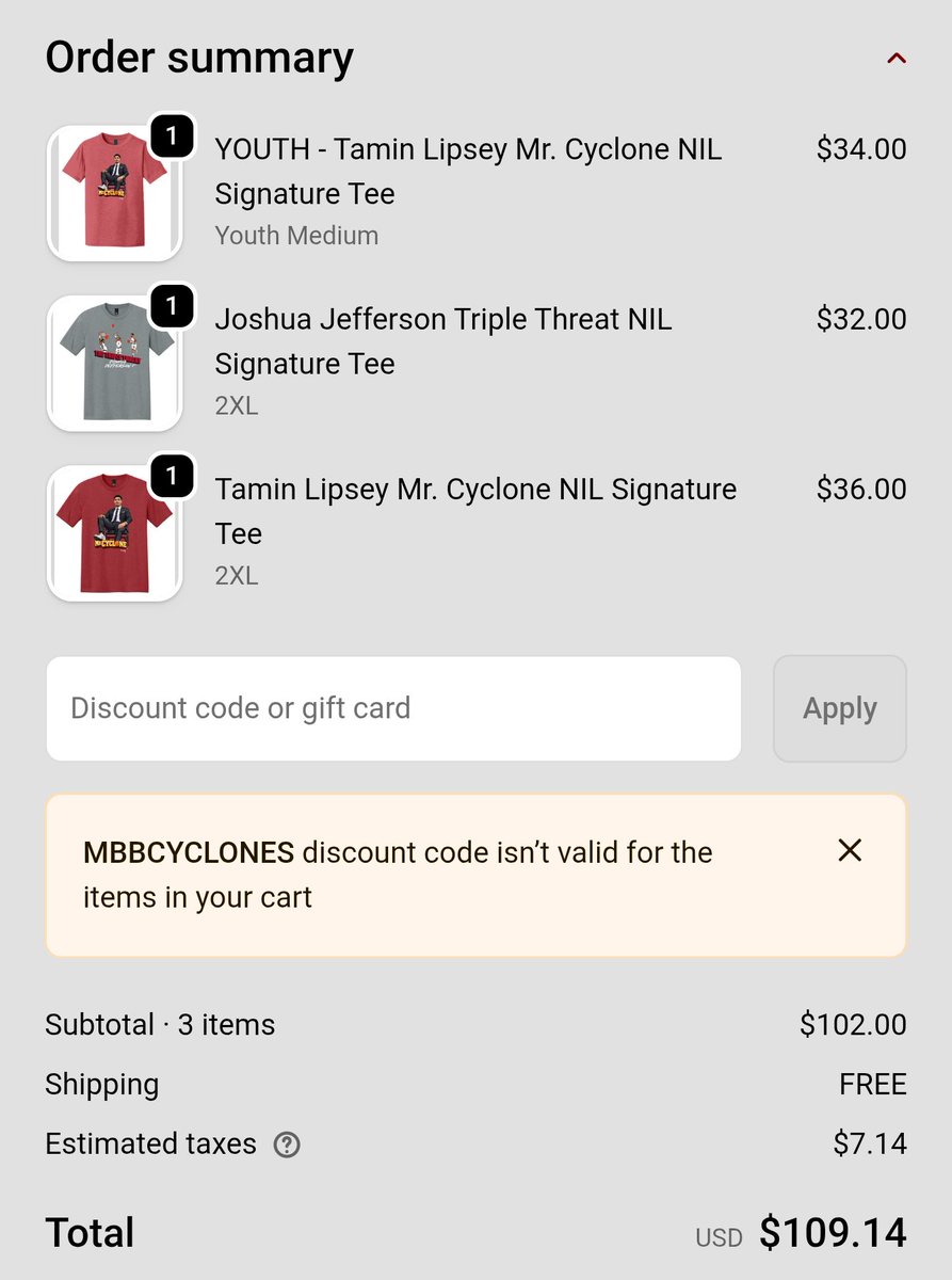 justinconroy's tweet photo. @cyclonefanatic Am I doing something wrong? I can't get the code to work https://t.co/BA0rnrkzJo