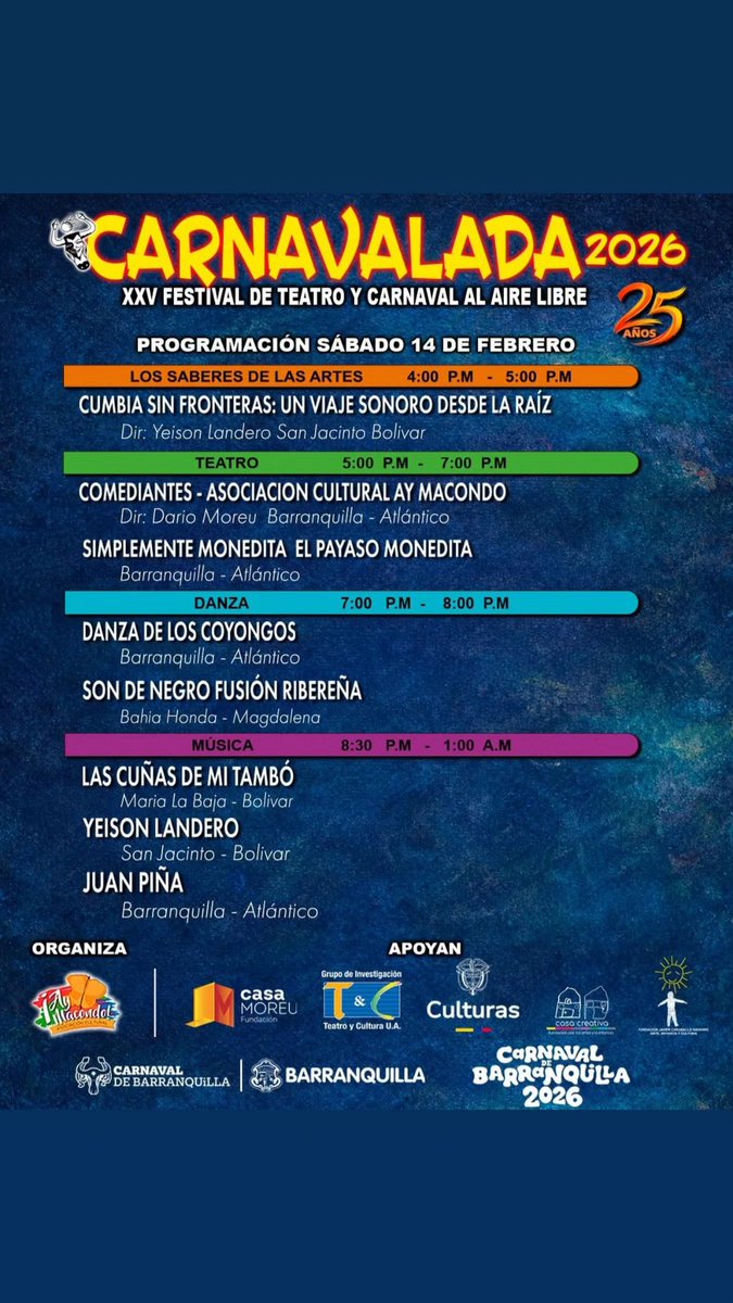@technoproducciones Logística Oficial de Saneamiento Portátil 
.
Carnavalada 2026 !!! 
14, 15 y 16 de Febrero
Concha Acústica Parque Sagrado Corazón 
Invita <a href="/aymacondoteatro/">Asociación Cultural ¡Ay Macondo!</a>
Apoyan @alcaldiabarranquilla @barranquillacpt <a href="/mincultura/">MinCultura Colombia</a>
.
Alquiler de:
.
🚽 Baños portátiles