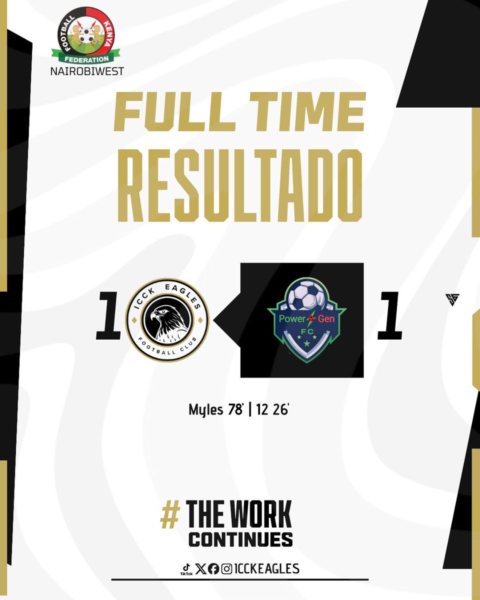 icckeagles's tweet photo. TESTED. NEVER BROKEN. 🛡️
FT: ICCK Eagles 1-1 Powergen
A brutal battle at Landimawe against the league leaders. Down 1-0 early, but we didn't fold. Myles off the bench with the clutch 78' equalizer.
We fear no giant. 🦅
#WFHC #TheWorkContinues #DEFENDTHESUMMIT #ICCKEagles https://t.co/FVwgDxReGl