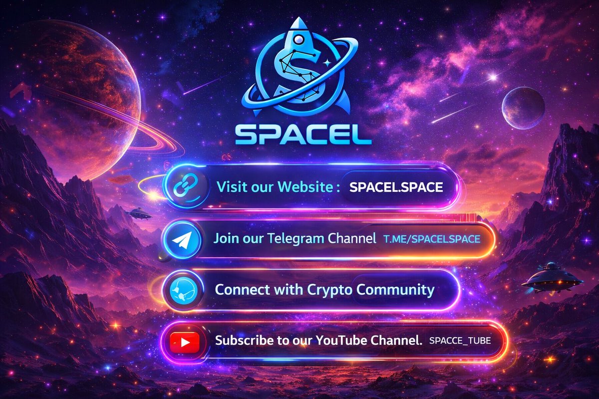 spacel_team's tweet photo. 🚀 Join the SPACEL Community! 🌌
Explore crypto &amp; space with us! 🌠

🔗 Website: https://t.co/IK6k4ggFom
💬 Telegram Channel: @SpaceLSpace
🌍 Crypto Community: @SpaceLcrypto
🎥 YouTube Channel: @SpaceLTube

🚀 Stay ahead. Join us now! 💫
#SPACEL #Defi #Crypto #ExploreTogether 🌌 https://t.co/s5A2yF8Wrr