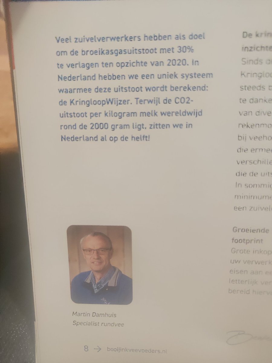 CO2- uitstoot per kg melk wereldwijd rond de 2000 gram. In Nederland zitten we op de helft.